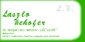 laszlo wehofer business card